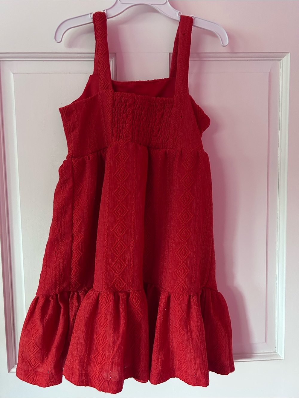 btween Red Textured Ruffle-Hem Sundress - Picture 2 of 3